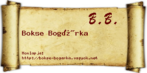 Bokse Bogárka névjegykártya